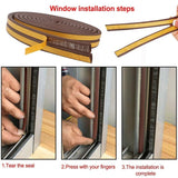 4 x Brand New Adkwse sealing tape for doors, door seal self-adhesive door seal D-profile rubber seal for window seal wind protection, noise brown  - RRP €36.24