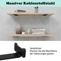 1 x RAW Customer Returns MLOQI 6 pieces floating shelf bracket, shelf bracket black metal, wall bracket shelf cat ear design 20 cm DE - RRP €36.98