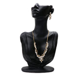 1 x RAW Customer Returns Homeanda Mannequin Bust Stand Organizer Black Resin Earrings Jewelry Photo Prop for Necklaces Great Gift - RRP €27.96