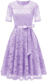 1 x Brand New DRESSTELLS Women s Vintage Retro Cocktail Dress 50s Dresses Festive Lace Dress Evening Dresses Ball Gown Short Sleeve A-Line Cocktail Dress Lavender 3XL - RRP €42.0