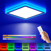 1 x RAW Customer Returns Matane LED ceiling light RGB dimmable, 24W ceiling lamp with remote control, panel ceiling colored 3000K-6500K for living room, bedroom, children s room, kitchen, bathroom, dining room, ultra-thin, flat, square 32 cm - RRP €38.99