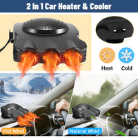 1 x RAW Customer Returns Qidoe 12V Car Heater 200W Portable Car Fan Heater 12 Volt Battery Auxiliary Heater with Cigarette Lighter Car Heater Fan Warm Air Blower Defogger Window Heater for Cars Caravans Trucks - RRP €30.98