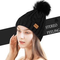 5 x Brand New REDESS Women s Winter Pompom Hat with Warm Fleece Lining, Thick Thick Snow Knit Ski Hat - RRP €96.0