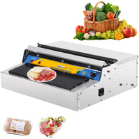 1 x RAW Customer Returns Hanchen Envasadora de Film de Alimentos Frescos Industrial Sellador de Alimentos El ctrico M quina de Sellado y Corte de Film Acero Inoxidable para Carne Verduras Frutas - RRP €218.0