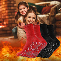 50 x Brand New Heated socks, foot warmer socks, thermal socks, tourmaline socks, magnetic socks, winter socks, winter thermal socks, heated socks, foot warmer, foot heating, winter heating socks for women and men, 2 pairs, black red - RRP €551.0