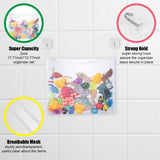 1 x RAW Customer Returns angelikashalala 2 Pieces Bath Toy Storage Organizer Bathroom Bathtub Toy Storage Net Toy Net Bathtub Storage Bathroom with 6 Self-Adhesive Hooks - RRP €6.0