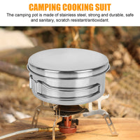 1 x RAW Customer Returns HOMURY Camping Cookware Set Camping Tableware 12-Piece Stainless Steel 2-3 Person Camping Pot Outdoor Cookware Camping Cooking Set Camping Pot for Picnic Trekking and Hiking - RRP €20.27