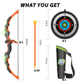 1 x RAW Customer Returns KIZJORYA Bow and Arrow Kids, LED Archery Set Toys Outdoor Games for Children Suction Cup Arrows Targets Quiver Bows Gift for Boys Age 4 6 8 12 Years 2 Pack  - RRP €40.33