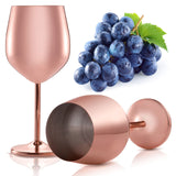 1 x RAW Customer Returns DEAYOU 2 Pack 480ml Rose Gold Stainless Steel Wine Glass for Champagne Indoor Outdoor Party - RRP €20.16