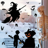 55 x Brand New Halloween window stickers, 4 sheets of cute pumpkin skeleton, ghost witch, bats, spider web sticker, Halloween decoration, window film for Halloween party - RRP €1122.0