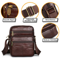 1 x RAW Customer Returns KSIBNW Shoulder Bags Men s Shoulder Bag Made of Genuine Leather Top Layer Cowhide Fashion Retro Small Men s Shoulder Bag Men s Handbags ipad Bag Pack Men s Bag for Shoulder Brown 1  - RRP €33.26