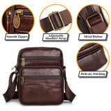 1 x RAW Customer Returns KSIBNW Shoulder Bags Men s Shoulder Bag Made of Genuine Leather Top Layer Cowhide Fashion Retro Small Men s Shoulder Bag Men s Handbags ipad Bag Pack Men s Bag for Shoulder Brown 1  - RRP €33.26