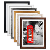 2 x Brand New EYMPEU picture frame 20x25 CM set of 6, suitable for 20x25 pictures with passepartout or 23x28 without passepartout, for wall and table, wood grain in different colors - RRP €56.44