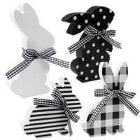 3 x Brand New Songjum 4 Pieces Easter Bunny Decoration Wooden Easter Bunny Wooden Sign Bunny Decor Easter Bunny Figures Wood for Easter Party DIY Home Office Farmhouse Classic Style  - RRP €61.2