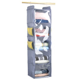 2 x Brand New MKPCW Hanging Closet Organizer with 5 Shelves, Storage Shelf with 4 Pockets for Clothes Grey  - RRP €40.8