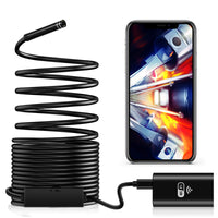 1 x RAW Customer Returns TAOPE Endoscope Camera WiFi, Inspection Camera 2.0 Megapixel HD with LED Light Waterproof Endoscope Camera Borescope Rigid Snake Cable for Android iOS iPhone Tablet PC Smartphone - 5 Meters - RRP €27.36