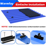 1 x RAW Customer Returns Warmfay solar module bracket mounting set, black 12 cm aluminum profile and adjustable brackets attachment for solar module, solar panel bracket 1 module 30-35 mm for flat roof trapezoidal sheet metal roof - RRP €25.99