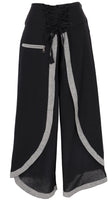 1 x RAW Customer Returns GURU SHOP Palazzo trousers, culottes, oriental trousers, summer trousers, black, cotton, size M 38  - RRP €29.6