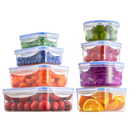 1 x RAW Customer Returns D.Perlla food storage container with lid, 8-piece plastic storage container set, BPA free, dishwasher, microwave and freezer safe, stackable, transparent - RRP €17.12