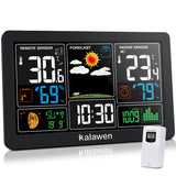 1 x RAW Customer Returns Kalawen Weather Station with Outdoor Sensor Indoor and Outdoor 9-IN-1 Wireless Digital Alarm Clock Barometer Weather Station Temperature Humidity Monitor Weather Forecast for Home Garden Office - RRP €49.99