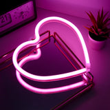 1 x RAW Customer Returns NELUX 2-pack heart and love - LED neon sign wall decoration bedroom, neon sign gifts Valentine s Day couples, neon light neon light wall lamp LED wall decoration, bar. USB or battery operated - RRP €21.99