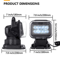 1 x RAW Customer Returns RIGIDON LED work light with magnetic base, 5D 50W LED searchlight 12V with remote control, spot offroad headlight for car SUV ATV tractor truck vehicle 4x4 boat, 6000K LED work light - RRP €108.99