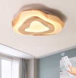 1 x RAW Customer Returns Wooden Ceiling Lamp, Dimmable LED Ceiling Lamp with Remote Control, 45cm 36W, Irregular Round Wooden Ceiling Light, with Memory Function for Kitchen Living Room Dining Room Bedroom Hallway - RRP €99.0