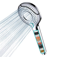 1 x RAW Customer Returns Shower head with filter MEKO high pressure hand shower with filtration in 15 layers 1.5M hose 3 jet types Economical shower head for removing hard water, residual chlorine, bacteria and heavy metals - RRP €35.99