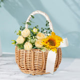 2 x RAW Customer Returns Sctmda Braided Flower Basket Scatter Basket Rattan Basket Wicker Rattan Basket Wedding Scatter Basket Flower Girl Basket Fruit Basket Wicker Basket Braided Basket Flower Basket for Wedding Garden Decoration 1 Piece - RRP €39.16