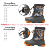 1 x RAW Customer Returns HOBIBEAR Winter Boots Children s Snow Boots Boys Girls Winter Outdoor Warm Waterproof Boots Grey-Orange EU 36  - RRP €46.38