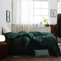 1 x RAW Customer Returns Lanqinglv bed linen 220x240cm green dark green waffle look waffle hand-knitted embroidery geometric pattern reversible bed linen set made of microfiber, duvet cover and 2 pillowcases 80x80cm with zipper - RRP €42.99