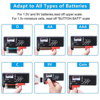 1 x RAW Customer Returns ZHITING battery tester, battery tester with analogue display to check the charging status, suitable for AA AAA CD 9V 1.5V button cell battery - RRP €6.94