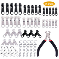 1 x RAW Customer Returns Haraqi 85 Piece Zipper Repair Kit, Zipper with Pliers, Replacement Zipper Set, for Other Zipper Repair and DIY Projects - RRP €9.06