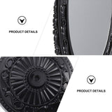 1 x RAW Customer Returns Beaupretty Vintage Style Desk Mirror Oval Rotatable Double Sided Retro Antique Decorative Mirror Black - RRP €22.8