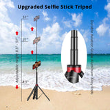 1 x RAW Customer Returns ATUMTEK 51 inch selfie stick tripod, selfie tripod with heavy-duty aluminum and non-slip tripod feet for iPhone and Android cell phone selfie, video recording, video blogs live streaming red - RRP €38.0