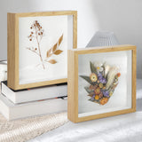 1 x RAW Customer Returns 3D picture frame for filling, Anhow 2 pieces deep 3D object frame 20 x 20 cm with transparent glass frame - wood color - RRP €21.99