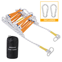 1 x RAW Customer Returns EMEKIAN Flame Retardant Safety Rope Ladder with 2 Carabiners, Fireproof Safety Ladder, Balcony Rescue Ladder, Reusable Fire Escape Ladders, Compact and Portable, 10M 32 Feet  - RRP €121.0