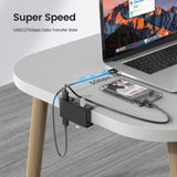 1 x RAW Customer Returns USB 3.0 Hub 4 Port, ORICO Aluminum SuperSpeed Data Hub With Extra Power Supply Port for Desktop Computer, MacBook, MacBook Air Pro Mini Black  - RRP €25.99