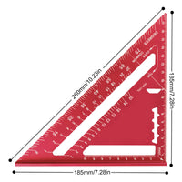 1 x RAW Customer Returns 7 Inch Triangular Ruler Triangle Ruler High Precision Aluminum Alloy Triangle Ruler Layout Measuring Tool for Engineers Carpenters Metric, Red  - RRP €11.51