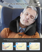 1 x RAW Customer Returns HOMIEE Memory Foam Travel Neck Pillow, Cervical Collar for Plane Train and Car, with Eye Mask, Plugs and Bag - RRP €29.99