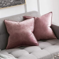 1 x RAW Customer Returns MIULEE Set of 2 Velvet Cushion Covers Flange Cushion Cover Decorative Sofa Cushions Throw Pillows Wrapped Edge Pillowcases Decorative Pillow Cover for Sofa Living Room Bedroom 60 x 60 cm Jam - RRP €22.99