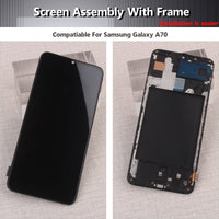 1 x RAW Customer Returns YHX-OU 6.70 Inch LCD for Samsung Galaxy A70 SM-A705FN Digitizer Touch Screen Replacement with Installation Tool Black Frame  - RRP €34.27