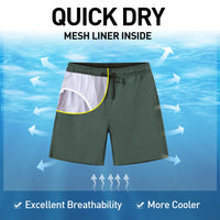 1 x RAW Customer Returns Arcweg Men s Swimming Trunks Men s Sports Shorts with Mesh Elastic Lining Adjustable Straps Zipper Pockets Quick Dry Beach Summer Large Size L EU  - RRP €18.6