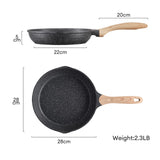 1 x RAW Customer Returns JEETEE Non-Stick Aluminum Frying Pan 28cm, Granite-Non-Stick Coating, Bakelite Handle, Compatible with All Hobs and Induction, PFOA Free, Grey - RRP €32.99