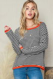 1 x RAW Customer Returns Byoauo Women s Pullover Tops Casual Crew Neck Striped Shirt Knitted Sweater Tops Long Sleeve Shirt - RRP €26.21