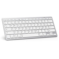 1 x RAW Customer Returns OMOTON German Bluetooth keyboard for iPad 10.9 10.2 9.7, iPad Air 5 4 3, keyboard iPad Pro 12.9 11 10.5 and iPhone cell phone, QWERTZ layout, compact design iPad keyboard, silver - RRP €23.99