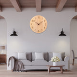 1 x RAW Customer Returns ACCSHINE Wall Clock Wooden Oak Wall Clock No Ticking Noise Silent 30cm Quartz Large Wall Clock Wall Clock Easy to Read for Room Home Kitchen Bedroom Office School Wood Color - Branch Hands  - RRP €27.5