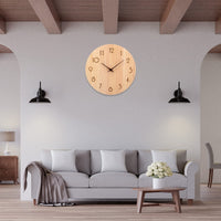 1 x RAW Customer Returns ACCSHINE Wall Clock Wooden Oak Wall Clock Without Ticking Noise Silent 30cm Quartz Large Wall Clock Wall Clock Easy to Read for Room Home Kitchen Bedroom Office School Wood Color - Arrow Pointer  - RRP €26.99