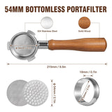 1 x RAW Customer Returns Bottomless Portafilter 54mm Professional Espresso Portafilter with Filter Basket, 2 Pack Strainer and Espresso Dosing Funnel, Compatible for 54mm Breville Sage Barista Espresso Coffee Machines - RRP €36.29