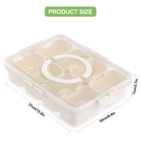 1 x RAW Customer Returns HNNJCK snack bowl with lid, snack plate with compartments, plastic compartment snack bowls plate storage box, snack box organizer for sweets, candy, veggie, biscuits, nuts, fruit large  - RRP €23.18